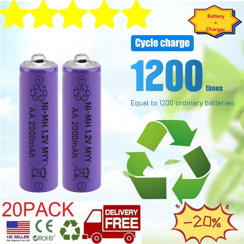 1.2V AAA AA Ni-MH Rechargeable Batteries for Toys Lights Remote Control-image
