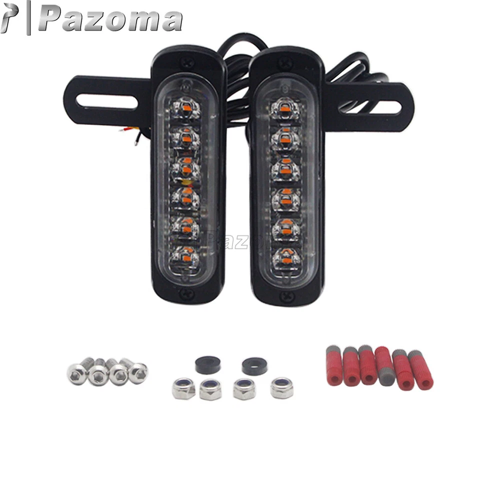 B6 License Plate Auxiliary LED Taillight Brake Light For Honda Harley Cafe Racer - Image 2 of 4