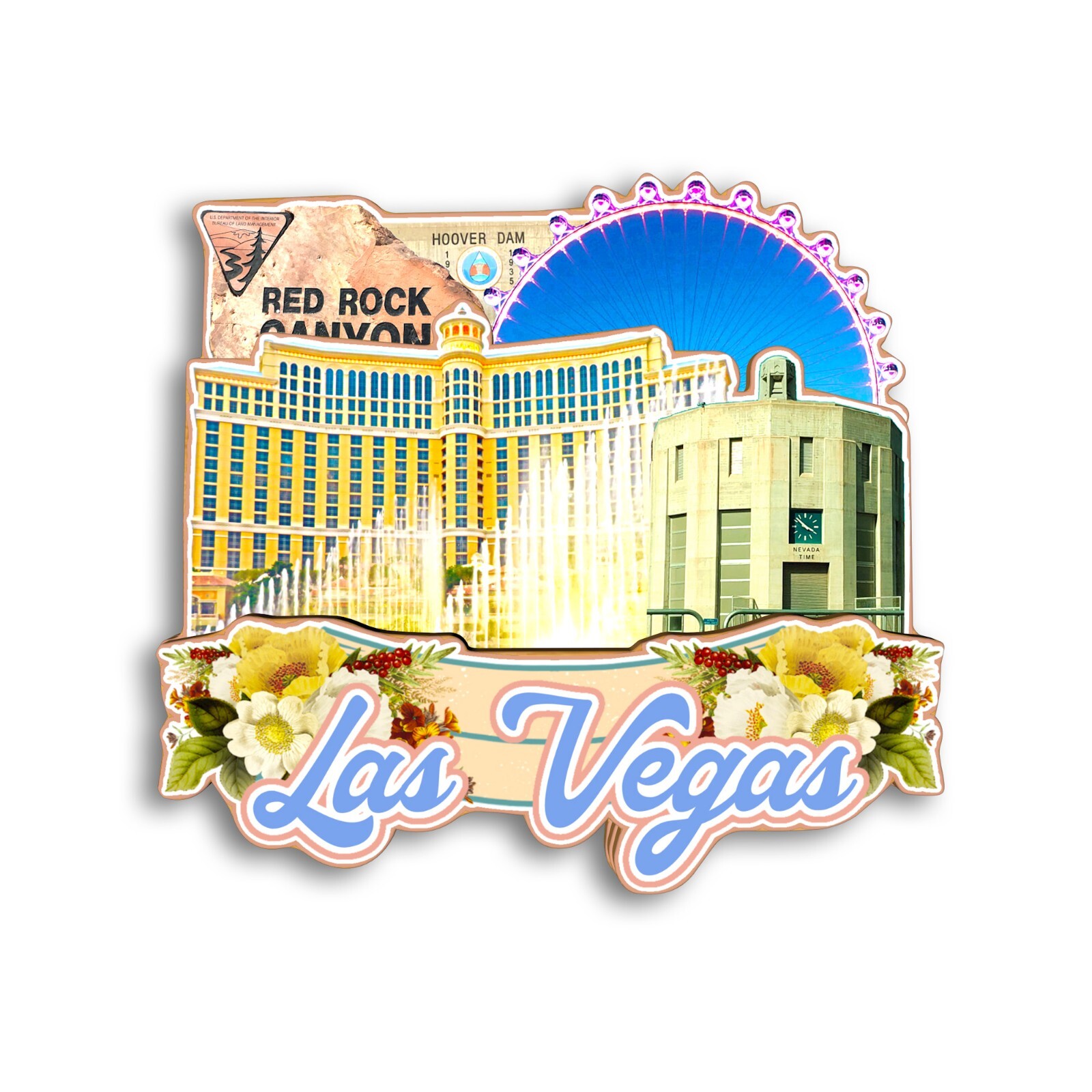 Las Vegas Nevada USA Refrigerator magnet 3D travel souvenirs wood