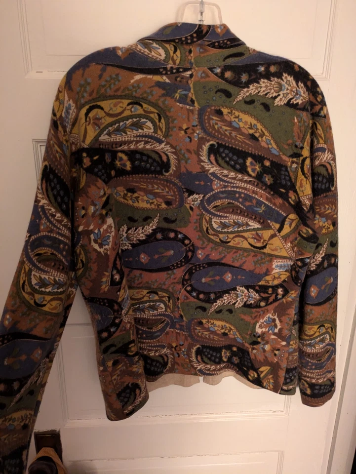 Blusa Suéter Neiman Marcus De Colección L Cuello Cachemira Múltiples Ganchos Cierres Foto 2 de 4