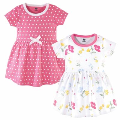 Hudson Baby - Confezione Da 2 Vestitini In Cotone Per Neonata, Abitini Leggeri E Morbidi, Ideali Per Battesimo O Prima Estate - 5