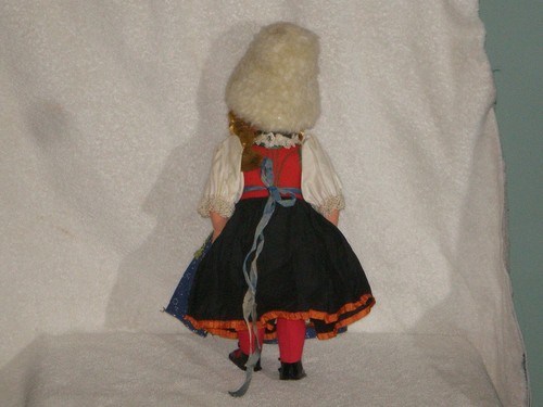 15" Celluloid Turtle Mark German Swedish Doll Skirt Shoes Braids Hat Ethnic - Picture 6 of 11