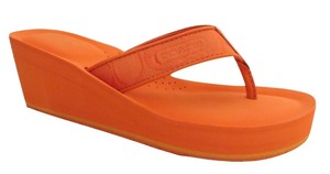 orange wedge flip flops