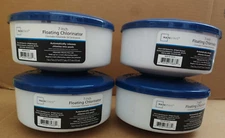 Lot of 4  Swimming Pool Blue & White Collapsible Floating Tablet Dispenser 7"