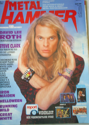 METAL HAMMER 1991 - DAVE LEE ROTH IRON MAIDEN HELLOWEEN RUNNING WILD DEF LEPPARD