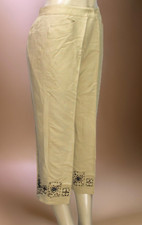 Vintage Larry Levine Women's Capri Pants Linen Blend Brown Size 8