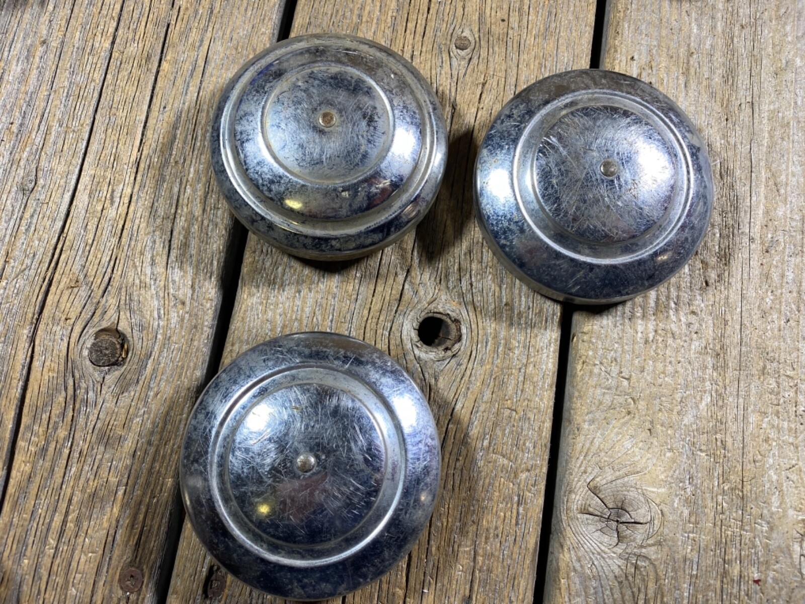 VINTAGE PEDAL CAR HUB CAPS ANTIQUE PULL WAGON WHEEL COVER HUB CAPS CCM