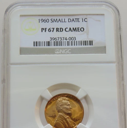 1960 PROOF LINCOLN MEMORIAL CENT PENNY 1C SMALL DATE NGC PF 67 RD CAMEO - F#4003