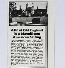 Khakum Wood CT Phelps Stokes Estate 1935 PRINT AD PHOTO 16th Cen UK Tudor Hi-Low