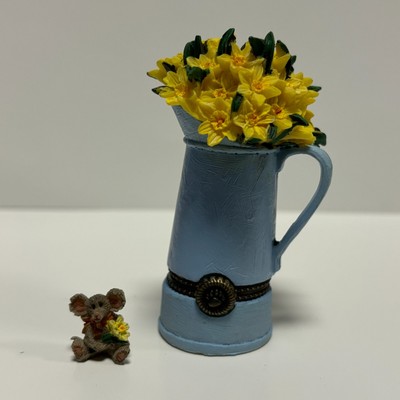 Boyds Bear Figural Trinket Treasure Box April's Bouquet Sunny McNibble Country 
