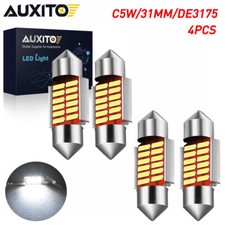 Auxito Canbus 4x C5w 31mm Festoon De3175 Led Map Dome Interior Light Bulbs 6000k