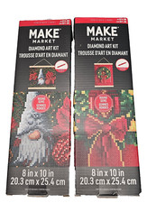 Lot of 2 Make Market Diamond Art Kits - 8x10 inches - Gnome  Christmas Wreath