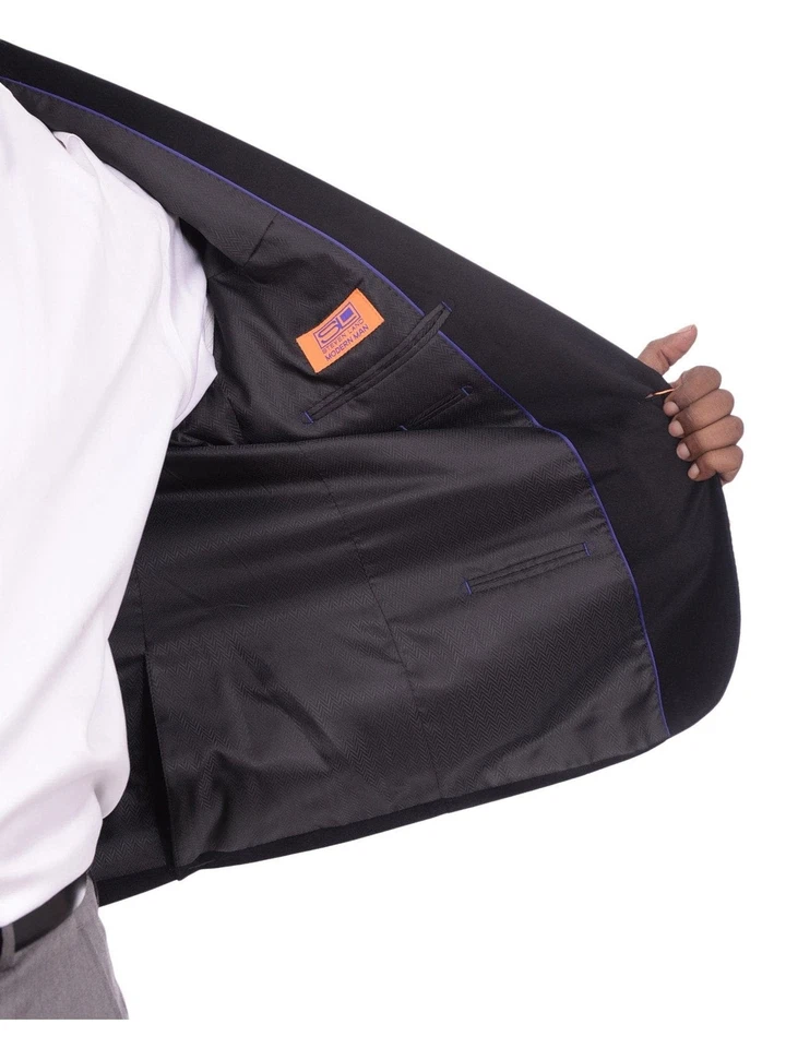 Chaqueta de Cena Esmoquin Steven Land Calce Clásico Terciopelo Negro Un Botón Foto 3 de 4