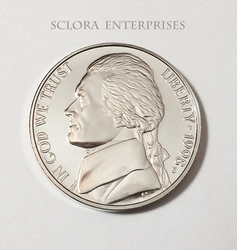 Photo of a 1998-S Jefferson Nickel Proof from an eBay listing that sold on Jul 16, 2026
