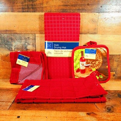 Home Collection Kitchen Set 6 Pieces Solid Red