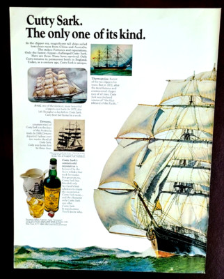 Cutty Sark Scotch Whisky Original 1971 Vintage Print Ad