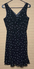 Womens Dress Black White Day To Night Dressy Career Layer Pleated Detail Size 0
