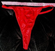 VTG Second Skin Satin Pantie Bikini Red SZ M 