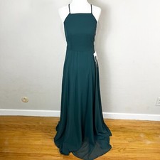 NEW Lulu's Mythical Kind of Love Dark Green Square Neck Maxi Dress Size XS