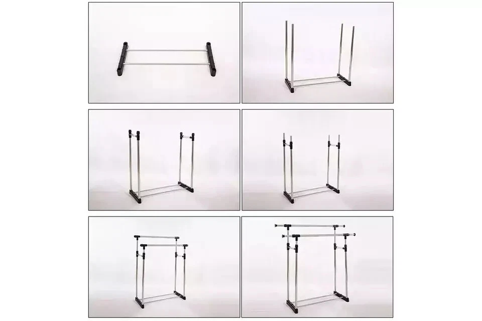 APPENDIABITI stender doppio SALVASPAZIO con ruote Attaccapanni REGOLABILE 72 130 - Immagine 4 di 4