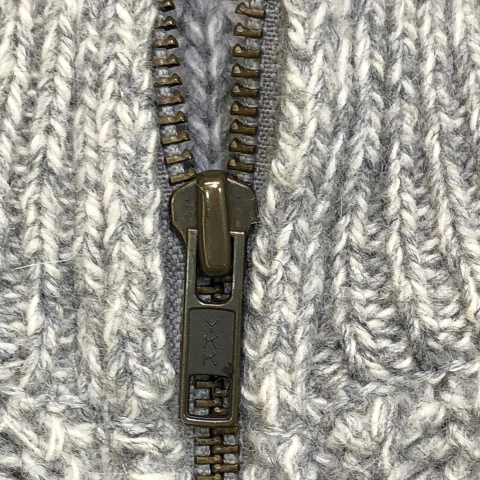 Vintage Eddie Bauer Sweater Jacket Men's Medium Grey Full Zip Pocket Wool - Image 3 of 4