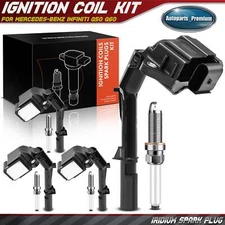 4Pcs Ignition Coil & IRIDIUM Spark Plug Kits for Mercedes-Benz INFINITI Q50 Q60