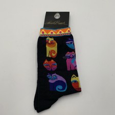 Calze Laurel Burch Angel Cat &ndash; Crew Nere, Taglia 9-11 &ndash; Donna &ndash; 1 Paio