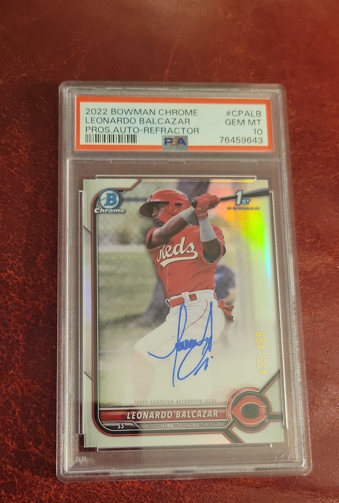 2022 Bowman Chrome - Prospect Auto Leonardo Balcazar #CPA-LB Refractor /499