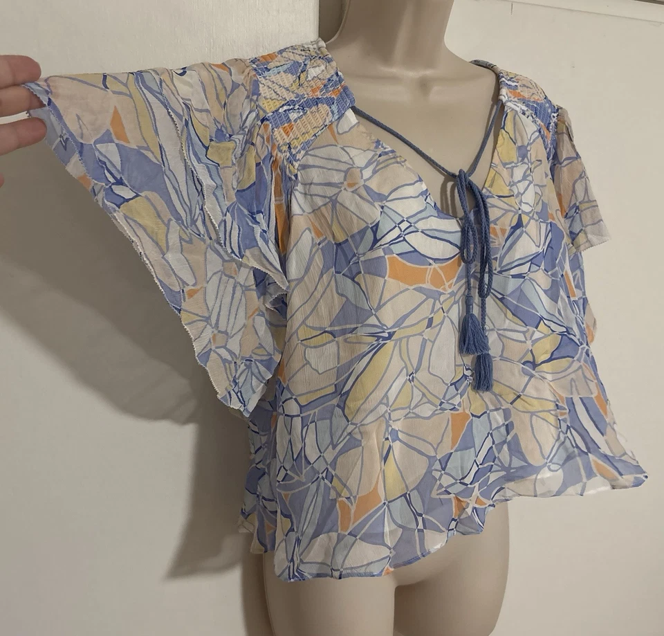 NWT Women’s Size Small Hydrangea Multi Color Print Harper Blouse By Joie - Image 3 of 4