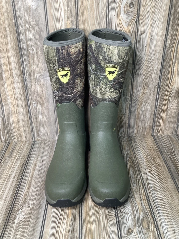 Irish Setter Mens MudTrek 17" Waterproof Full Fit Rubber Boots Mossy Oak Size 15 - Image 2 of 4
