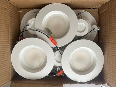 Sunco Lighting 6 Pk 5/6'' LED Slim Recessed Lighting Selectable 2700-5000k