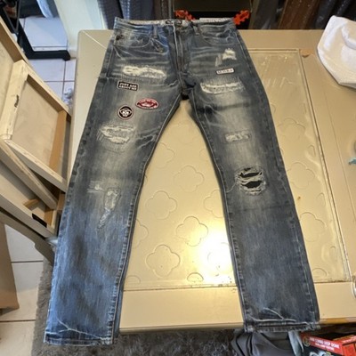 Distressed Men's Blue Jeans 34x33 Mostly Heard, Rarely Seen