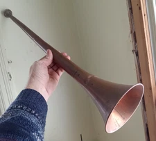 ANTIQUE VINCENT BACH CORP NEW YORK 27"LONG COPPER TRUMPET HORN