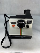 Vintage Original Polaroid SX-70 OneStep White Rainbow Stripe Land Camera TESTED