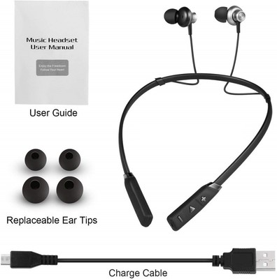Bluetooth Wireless Ohrhörer Nackenbügel Headset For Honor 400 Lite Schwarz