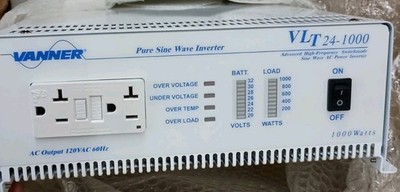 Vanner VLT24-1000 High Frequency 24V 1000 Watt True Sine Wave AC Power Inverter