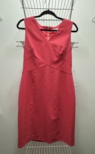 Tahari Arthur S Levine Coral Pink Stretch Sheath Dress Size 6