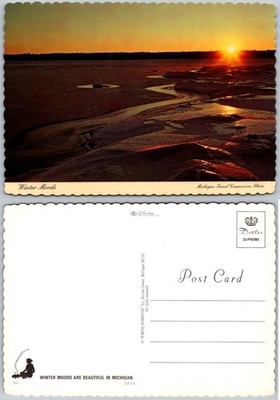 Continental Winter Moods Michigan Sunset Landscape Postcard Dexter Press