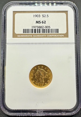 1903 $2 1/2 LIBERTY GOLD QUARTER EAGLE NGC MS62 09EFE25