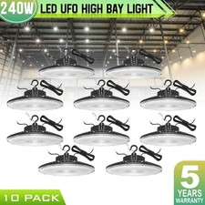 10 Pack 240W UFO Led High Bay Light Factory Warehouse Commercial Led Shop Lights