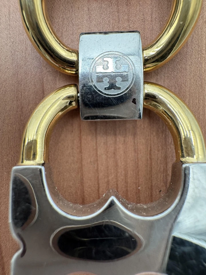 Tory Burch Apple Watch Correa Acero Inoxidable Dos Tonos Eslabones Pulsera Oro Plata Foto 2 de 4