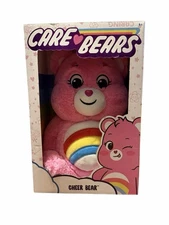 Care Bears New 2020 14" Medium Plush Collectible Pink Rainbow Cheer Bear Coin
