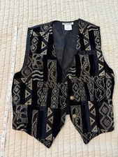 Vintage By Attie Embroidered Vest Women M Boho Ethnic Festival USA