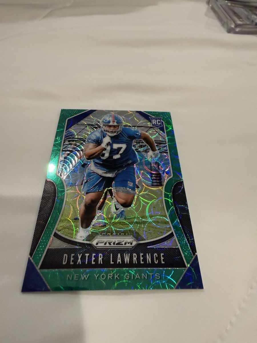 レア☆スフィア☆ブルーグリーン キラキラ虹入り 2019 Panini Prizm Rookies Dexter Lawrence #381 Green Scope Prizm