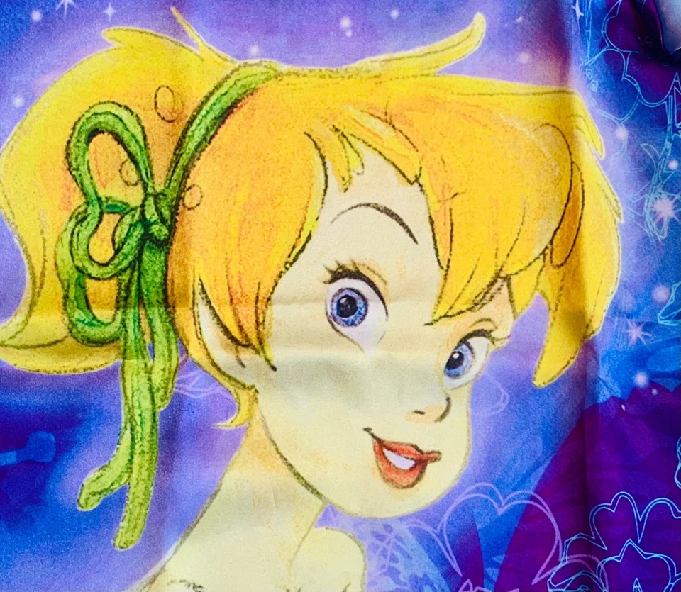 Disney Tinker Bell Girls Nightgown Sleepwear Satin Purple Fairy Small 5/6 NWT - Image 4 of 4