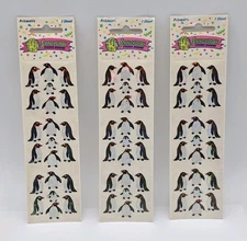 Vintage Sandylion Penguin Stickers 1990 3 Packs 63 Stickers New NOS Prismatic