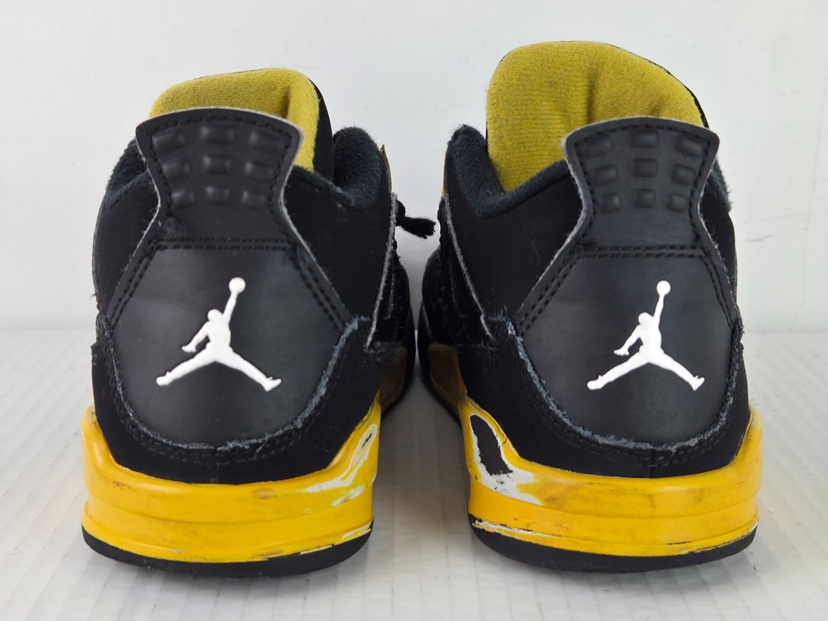 Nike Air Jordan 4 Retro Thunder PS Black Yellow BQ7669-017 Size
