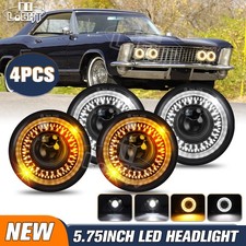 4pcs 5 34 5.75 Led Headlights Start Up Halo Drl Fit Buick Riviera 1963-1974