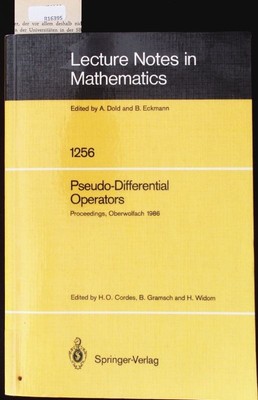 Pseudo-Differential Operators. Cordes, H.: