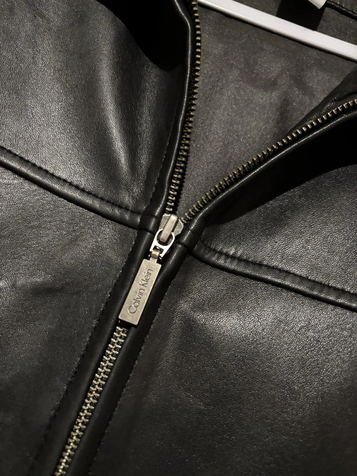 Vintage Calvin Klein Soft Leather Jacket Men’s M Black - Image 4 of 4